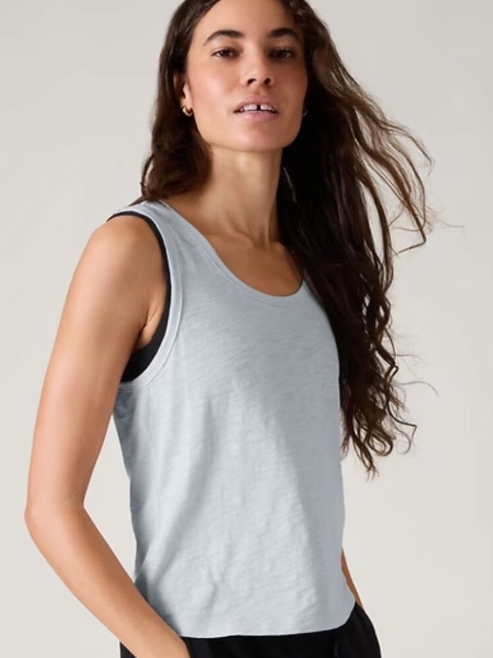 Athleta Essential Slub Tank Top - Snowfall Blue